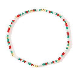 Разноцветный Минималистичные эластичные браслеты из пластика и латунных бусин для женщин, колонка, золотые, красочный, 6.50 дюйм (16.5 см)