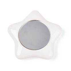 Белый Подвески из непрозрачного акрила и стекла, звезда, белые, 52x54x11 мм, отверстие : 3.8 мм