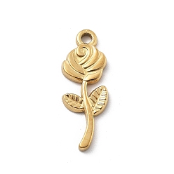 Цветок 304 из нержавеющей стали горный хрусталь подвески, реальный 18 k позолоченный, цветок, 24x9x2 мм, отверстие : 1.8 мм