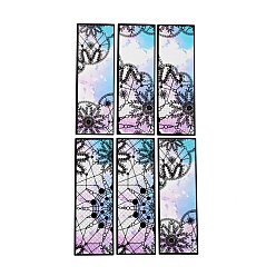 Colorful 6Pcs 3 Styles Transparent PVC Snowflake Bookmark, for Reading, Stationery Supplies, Rectangle, Colorful, 12x4x0.01cm, 2pcs/style