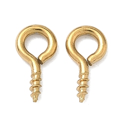 Настоящее золото 18K 304 проушины из нержавеющей стали, за половину пробурено бисера, ионное покрытие (ip), реальный 18 k позолоченный, 10x5x1.5 мм, отверстие : 2.5 мм, штифты : 1.5 мм