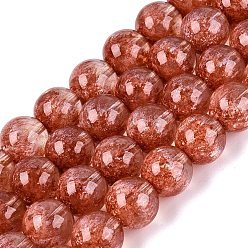 Light Coral Transparent Half Spray Painted Glass Beads Strands, Round, Light Coral, 10mm, Hole: 1~1.2mm, about 81~86pcs/strand, 29.72~31.69 inch(75.5~80.5cm)