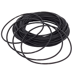 Черный 50 браслеты из пружинных нитей, минималистские браслеты, стальная французская проволока каркасная проволока, для штабелируемого ношения, чёрные, 0.2 см, внутренний диаметр: 2-1/4 дюйм (5.85 см)