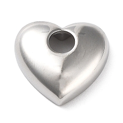Platinum Rack Plating Brass Pendants, Heart Charms, Long-Lasting Plated, Cadmium Free & Lead Free, Platinum, 15.5x16.5x4.5mm, Hole: 4.5mm