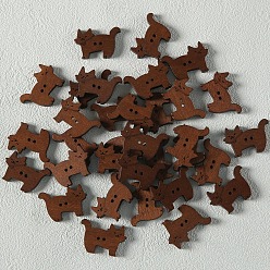 Cat Shape Сандерс деревянные 2-отверстие кнопки, форма кошки, 20x30 мм, отверстие : 2 мм