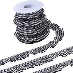 Черный 10 ярдов спандексовой ленты, шотландка шаблон, с пустыми катушками из АБС-пластика, чёрные, 3/4 дюйм (20 мм)