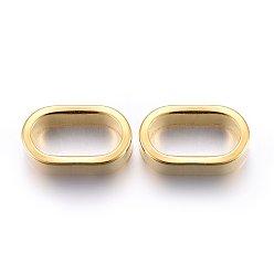 Golden 304 Stainless Steel Slide Charms/Slider Beads, For Leather Cord Bracelets Making, Oval, Golden, 15x9x5mm, Hole: 12x6mm