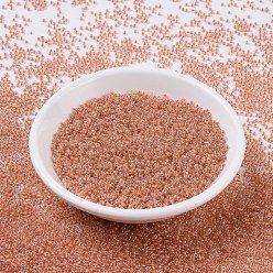 (RR213) Peach Lined Crystal Миюки круглые бусины рокайль, японский бисер, (rr 213) кристалл с персиковым покрытием, 11/0, 2x1.3 мм, Отверстие : 0.8 мм , около 5500 шт / 50 г