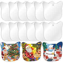 Cat Shape 50шт. прозрачные акриловые диски большие подвески, акриловые заготовки, Узор кошки, 50x2 мм