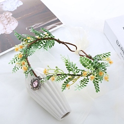 Light Rose Plastic Headband, Flower Crown, with Rhinestone, Light Rose, Inner Diameter: 170mm