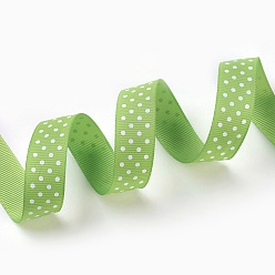 Verde Punto de polca de la cinta del grosgrain cinta, verde, 5/8 pulgada (16 mm), 50 yardas / rollo (45.72 m / rollo)