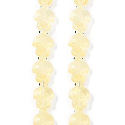 Светло-желтый Нити прозрачных бусин из стеклянной эмали, бусины ручной работы, черепаха, светло-желтый, 18x14x8.5 мм, отверстие : 1.2 мм, около 22 шт / нитка, 14.76~14.96'' (37.5~38 см)