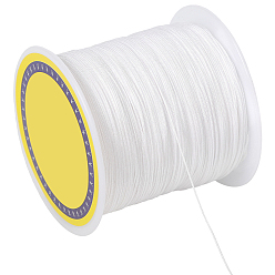 Белый 140м круглый полиэстеровый шнур с китайским узлом, для изготовления ювелирных изделий DIY, белые, 0.5 мм, около 153.11 ярдов (140 м) / рулон