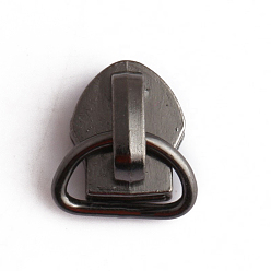 Gunmetal Alloy Zipper with D Ring, Zipper Pull Replacement, Zipper Sliders for Purses Luggage Bags Suitcases, Gunmetal, 1cm