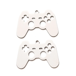 Stainless Steel Color 201 Stainless Steel Pendants, Game Machiner Charms, Laser Cut, Cut-Out, Stainless Steel Color, 17x25x1mm, Hole: 1.5mm