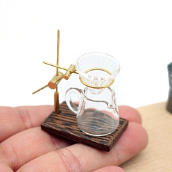 Прозрачный Деревянная подставка для кофе мини-модель, аксессуары для кукольного домика с микро-ландшафтом, притворяясь опорными украшениями, прозрачные, 35x22x50 мм