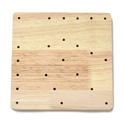 BurlyWood Square Wood Crochet Blocking Board, Knitting Loom, for Making Cushions, Scarves, Hats, Headbands, Shawl, BurlyWood, 16x16x1.2cm, Hole: 4mm