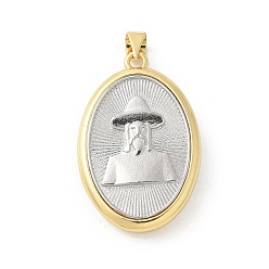 Hat Латунные подвески, овальные, религия, стойки покрытие, без кадмия и без свинца, долговечный, с целью перехода в кольце, шляпа, 19.5x30.5x6 мм, отверстие : 4x3.5 мм