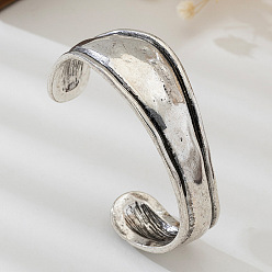 Античное Серебро Ретро-браслеты-манжеты из сплава для женщин, античное серебро, внутренний диаметр: 2-3/8 дюйм (6 см)