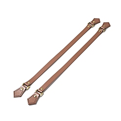 Верблюжий Воловья кожа пришиваем ручки сумок, со сплавочной фурнитурой, аксессуары для замены ремня для сумки, верблюжие, 57.6x3.6x1.05 см, отверстие : 1.8 мм