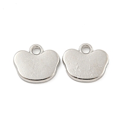 Platinum Alloy Pendant, Bear, Platinum, 9x11x1.5mm, Hole: 1.6mm