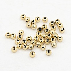 Golden Plated Plating Plastic Acrylic Round Beads, Light Gold Plated, 10mm, Hole: 2mm, about 800pcs/pound