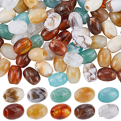 (52) Непрозрачная лаванда 100шт 10цвета непрозрачные акриловые бусины ручной работы, два тона, овальные, разноцветные, 16.5~17x13 мм, отверстие : 5 мм, 10 шт / цвет