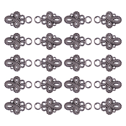 Gunmetal 20Pcs Knot Zinc Alloy Adjustable Jean Button Pins, Waist Tightener, Sewing Fasteners for Garment Accessories, Gunmetal, 28x17.5x3.5mm, Hole: 5.3mm
