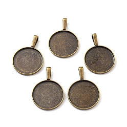Античная Бронза Сеттинги для кулона(кабошонов), сплав, чашки безель с краями, без свинца, без кадмии и без никеля, плоско-круглые, античная бронза, 39x28x3 мм, отверстие : 10x6 мм, лоток : 25 мм