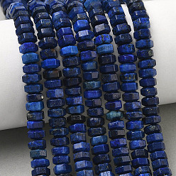 Lapis Lazuli Lapis-lazuli naturelles teints perles brins, facette, perles heishi hexagonales, 7x6.5x3.5mm, Trou: 1.2mm, Environ 108 pcs/chapelet, 14.88'' (37.8 cm)