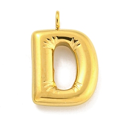 Letter D Ионное покрытие (ip) 304 подвески из нержавеющей стали, буквенное очарование, золотые, Буква D, 17x11x3 мм, отверстие : 2 мм