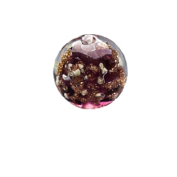 Серо-розавый Светящиеся бусины лэмпворк ручной работы с золотым песком, круглые, светящиеся в темноте бусы, увядшая роза, 10 мм, 100 шт