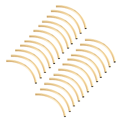Golden 40Stück gebogene Messingrohrperlen, golden, 49.5x11x3 mm, Bohrung: 2.5 mm