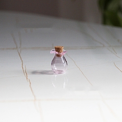 Pearl Pink Glass Bottles Ornament, Micro Landscape Home Dollhouse Accessories, Pretending Prop Decorations, Pearl Pink, 1.5x1.9cm