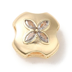 Real 18K Gold Plated Rack Plating Brass Glass Pendants, Clear, Circumference, Real 18K Gold Plated, 15x15x7.5mm, Hole: 3x5mm