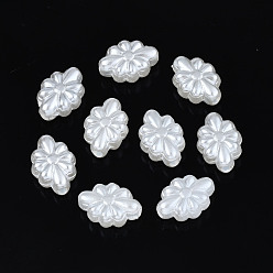 Ivoire Perles de nacre en plastique ABS, fleur, blanc crème, 11.5x8.5x5mm, Trou: 1.6mm, environ1790 pcs / 500 g