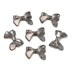 Bowknot Perles acryliques opaques, plaqué gris anthracite, bowknot, 15x20x4mm, Trou: 1.5mm, environ961 pcs / 500 g