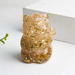 Хрусталь Украшения из смолы для счастливой свиньи, Натуральные кристаллы кварца и чипсы из фольги внутри для украшения рабочего стола в автомобиле и домашнем офисе, 60x40x45 мм