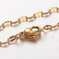 Золотой 304 из нержавеющей стали цепи ожерелья, с карабин-лобстерами , золотые, 17.7 дюйм (45 см)