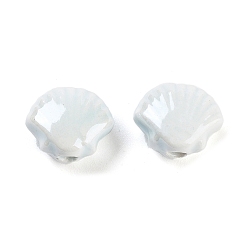 Shell Shape Фарфоровые бусины ручной работы, Famille выросли стиле, формы раковины, 9.5x11.5x6 мм, отверстие : 2 мм, 2 шт / комплект