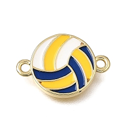 Doré  Breloques de connecteur en laiton émaillé, liens de volley-ball, crémaillère plaquage, plaqué longue durée, sans cadmium et sans plomb, or, 12x17x2mm, Trou: 1.4mm