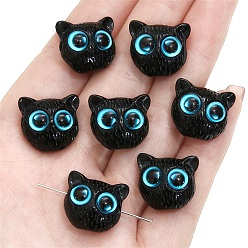 Bleu Dodger Des perles de résine opaques, forme de chat, Dodger bleu, 15x18mm