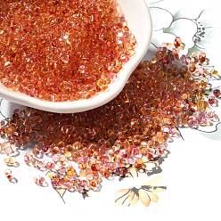 Коралловый Прозрачная краска для выпечки стеклянные бусины, два тона, арахис, коралл, 4.5x3.5x2.5 мм, отверстие : 0.9 мм, Около 9000 шт / фунт