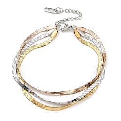 (52) Непрозрачная лаванда 304 из нержавеющей стали цепи браслеты елочка, разноцветные, 7-5/8 дюйм (19.5 см)