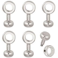 Платина 6 шт. латунные вставные пряжки-молнии, застежка-молния сумки с кольцом пряжки, платина, 19.5x10x8 мм