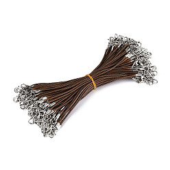 Верблюжий Корейская вощеной шнур браслет полиэстера делает, с двойными железными карабинами, платина, верблюжие, 155~160x1~1.5 мм