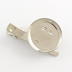 Платина Желехная фурнитура заколки , платина, 40x6.5 мм, лоток : 23 мм