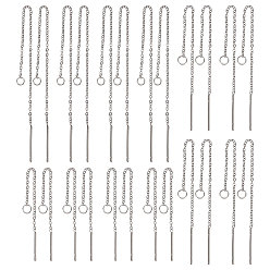 Нержавеющая Сталь Цвет 304 Выводы серьги из нержавеющей стали шпилька, с петлей и ушной нитью, цвет нержавеющей стали, 48~100 мм