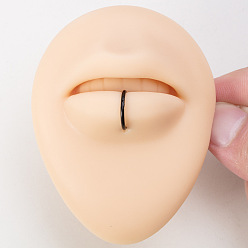 Черный 316l серьги из хирургической нержавеющей стали для хряща, серьги обруча, кольца для носа, чёрные, 12 мм, штифты : 1.2 мм