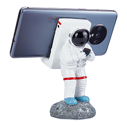 White Resin Astronaut Mobile Phone Holder, Creative Office Desktop Decoration, White, 6.7x6.4x13.5cm